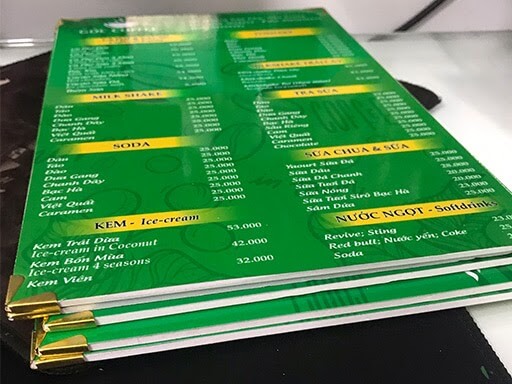 menu bồi formex chống thấm - in quảng cáo trần lê long khánh