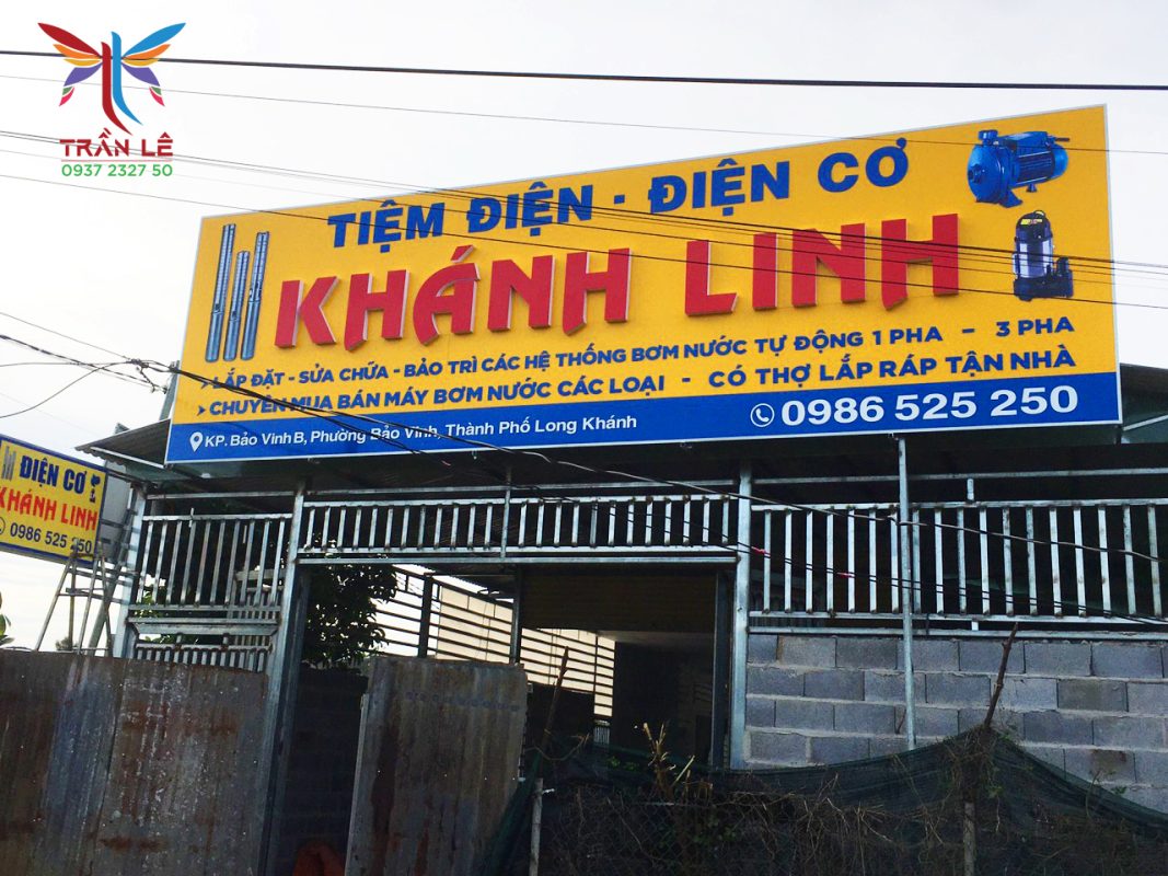 Bảng hiệu Long Khánh – Alu - Mica - Led Quảng cáo Trần Lê Long Khánh